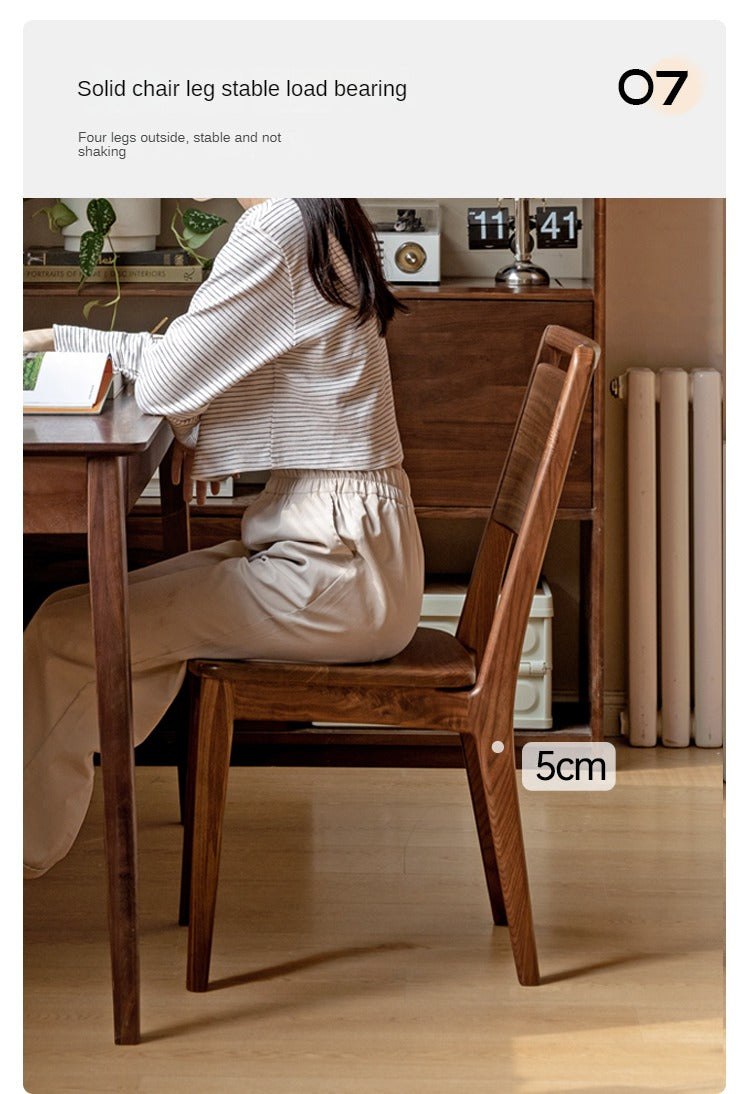 Set 4 pcs Black Walnut, White Ash, Ash, Oak, Sandalwood Solid Wood Dining Chair High Back