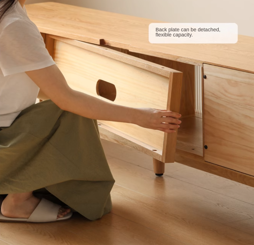 Ash, Oak Solid Wood TV Cabinet Modern.