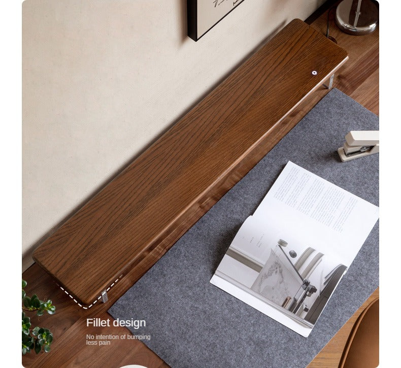 Oak, Rubberwood Solid Wood Bracket Suspended Table shelves