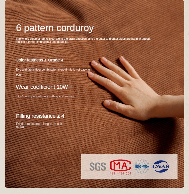 Fabric Three-seat Straight Sofa.