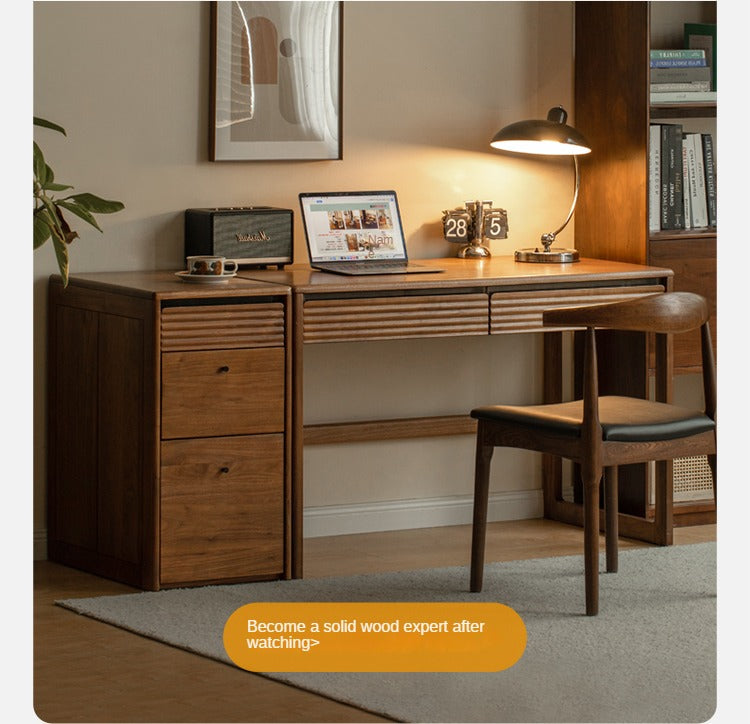 Black Walnut Solid Wood Desk Nordic