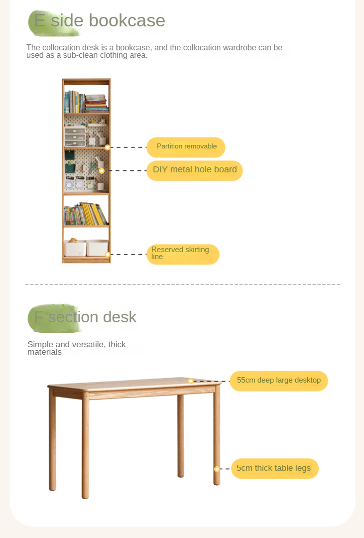 Oak Solid Wood Children's Wardrobe -