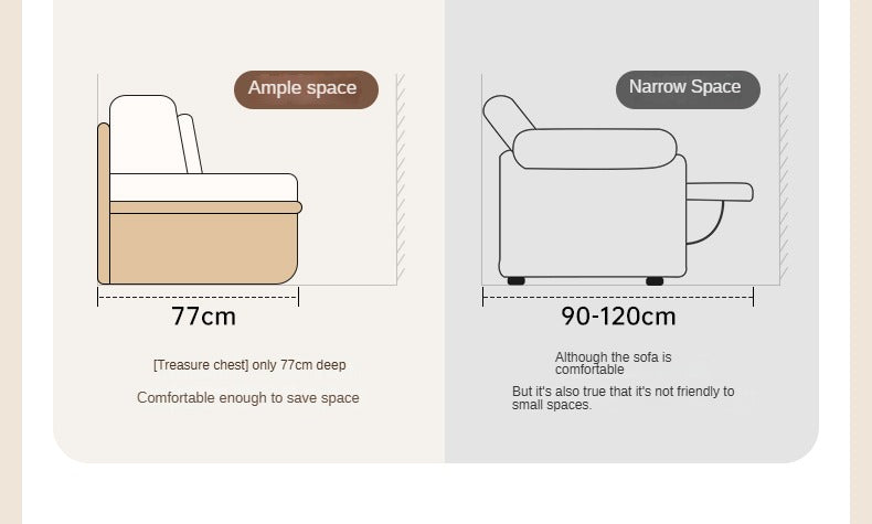 Oak Solid Wood Fabric Card Seat Floor Box Sofa.