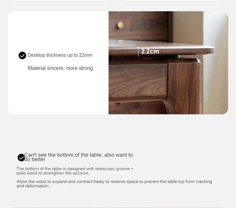 Black Walnut Solid Wood Rectangular Dining Table