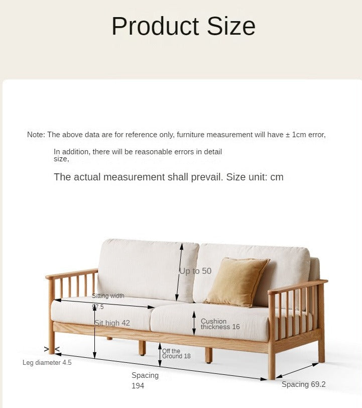 Oak Solid Wood Sofa Fabric.