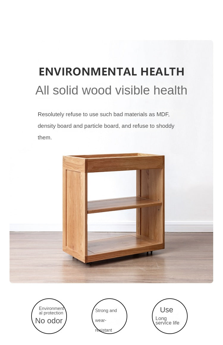 Oak solid wood children's bookshelf storage rack