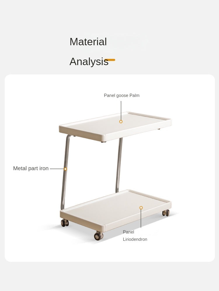 Poplar, Solid Rubberwood Edge Table C-type Mobile