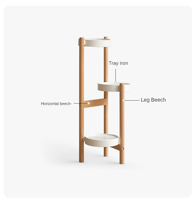 Beech Solid Wood Flower Rack
