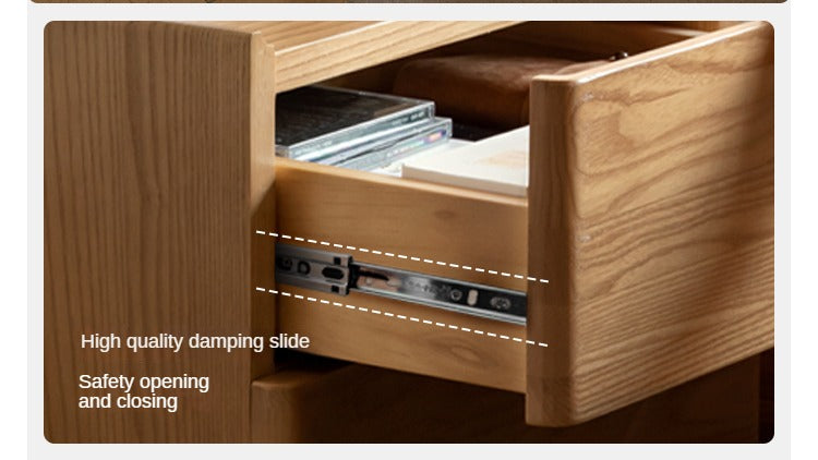 Ash, Oak, Sandalwood Solid Wood White Wax Small Nightstand