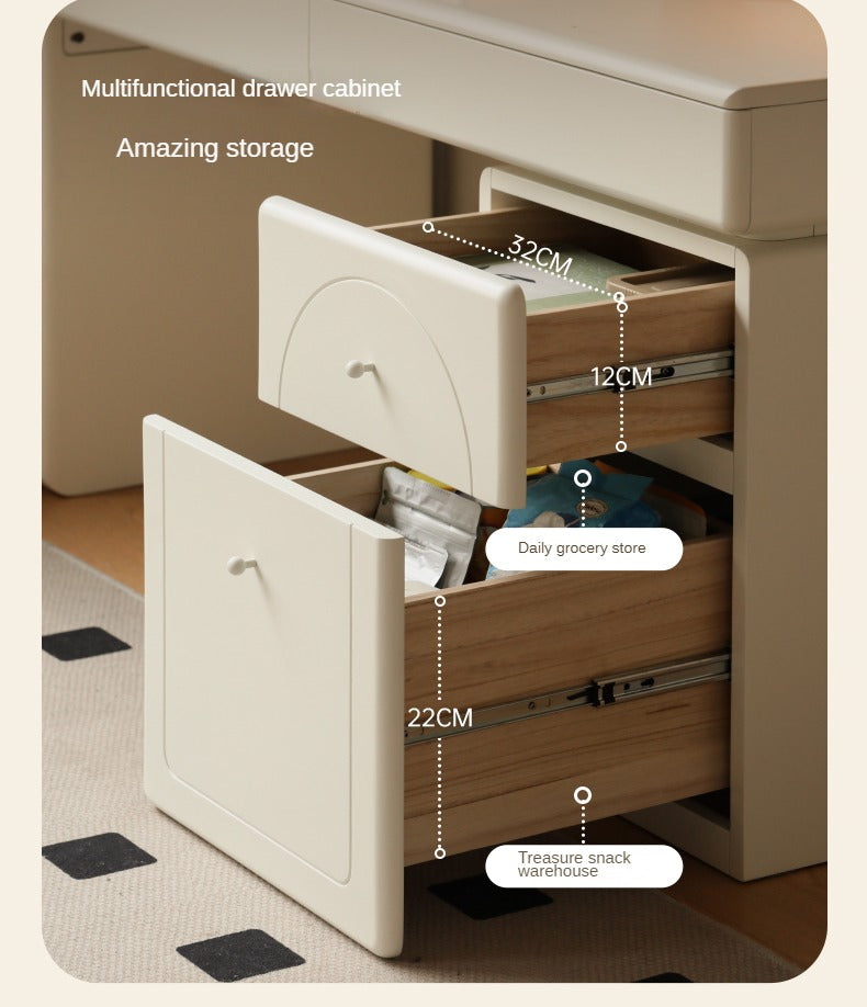 Poplar Solid Wood Desk Bookshelf Integrated Study Table