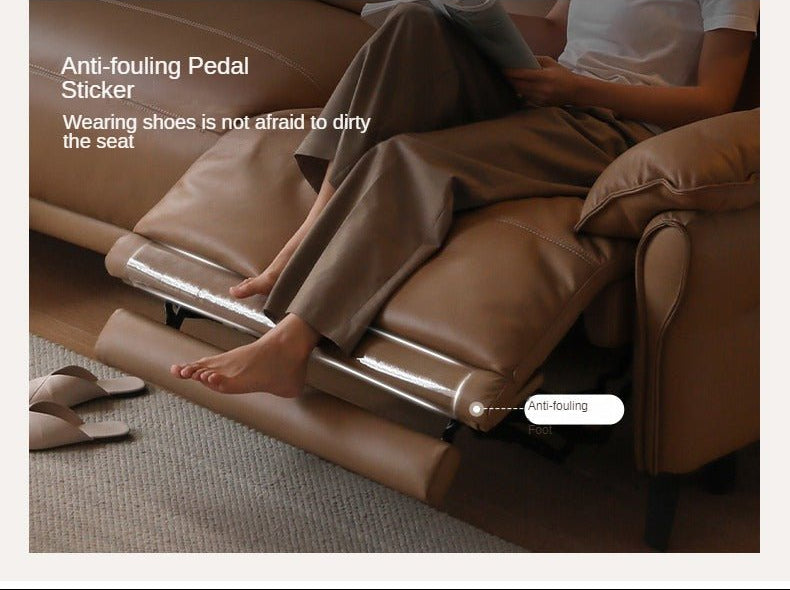 Genuine Leather Modern Zero Wall Power Reclining Sofa