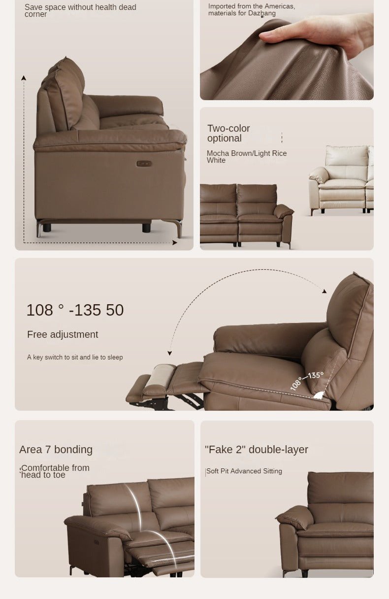 Leather Electric Dual-purpose Cowhide Sofa.