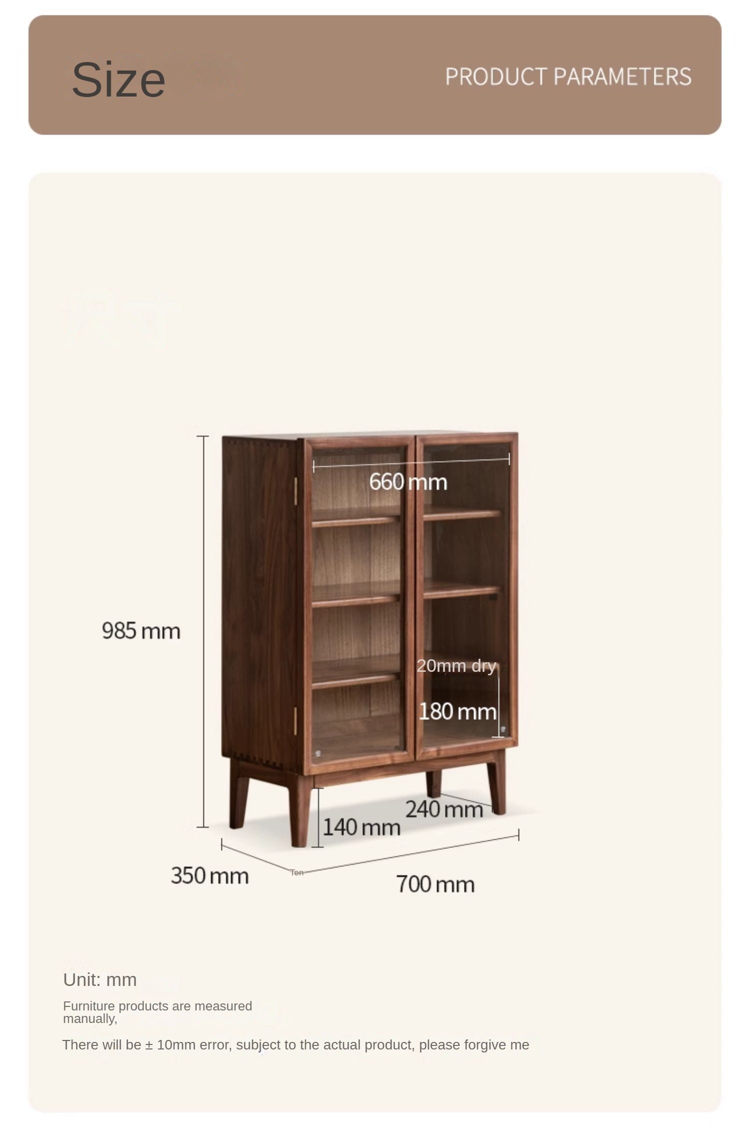 Black Walnut, Ash Solid Wood Dining Sideboard.