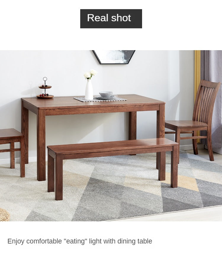 Black Walnut, Oak, Sandalwood Solid Wood, Solid RubberWood Nordic Long Bench
