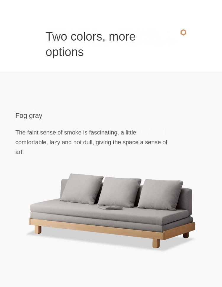 European Beech Solid Wood Sofa Bed Retractable Folding Bbed.