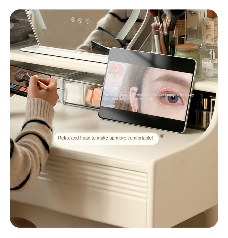 Poplar Solid Wood Dressing Table,computer desk Cream Style