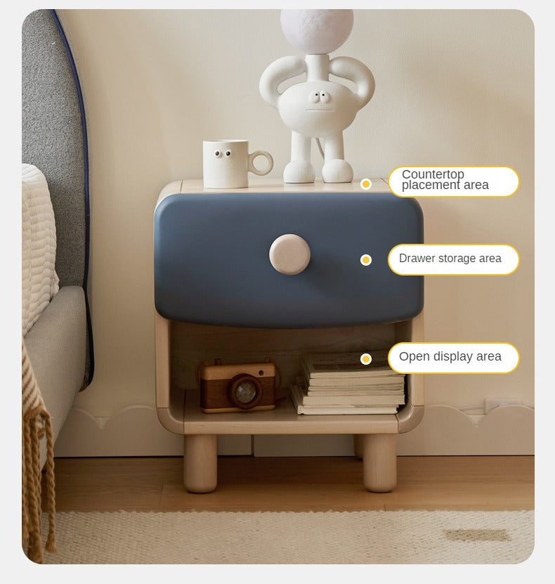 Rubberwood Solid Wood Children's Modern Nightstand
