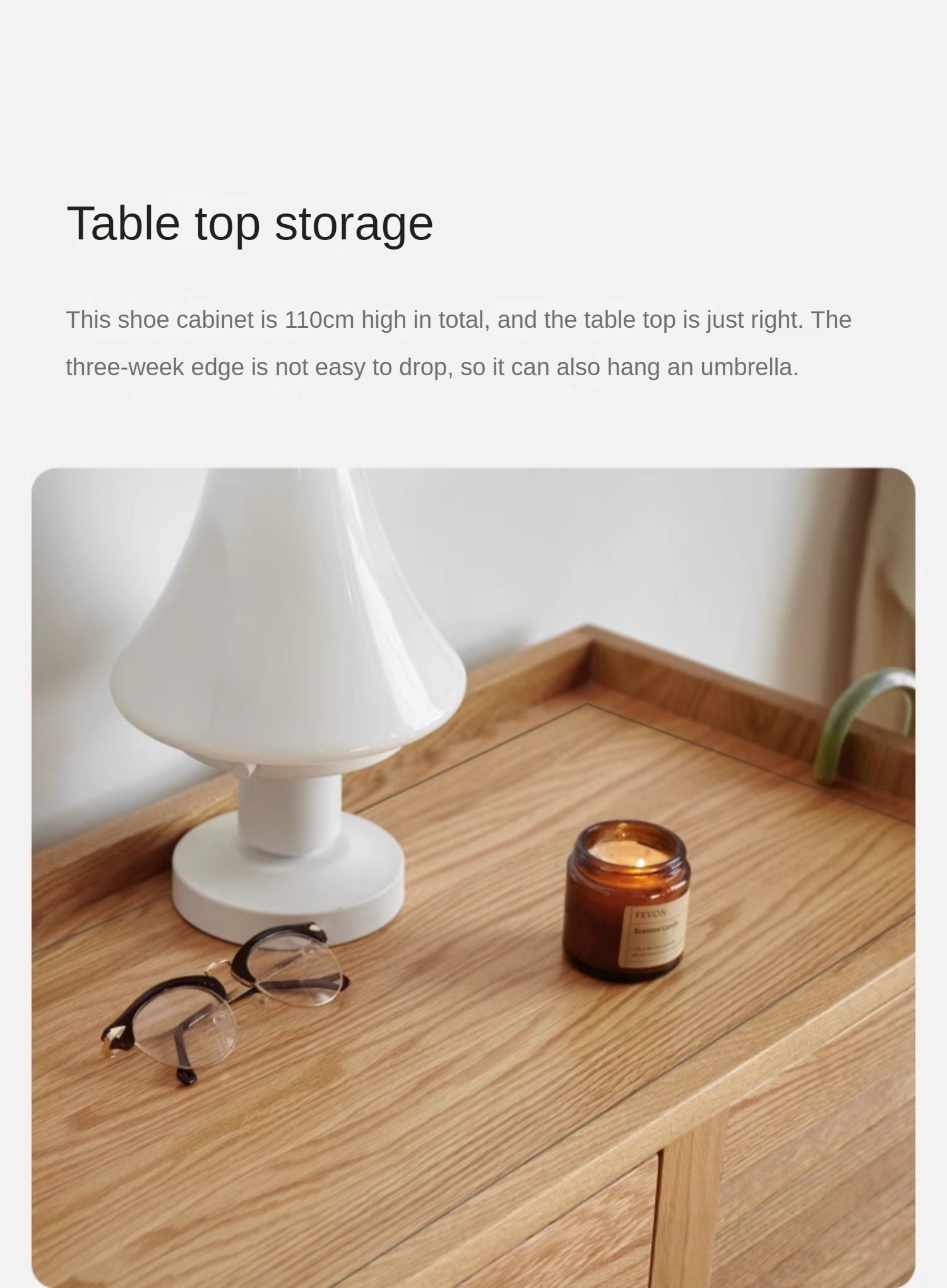 Oak Solid Wood Shutter Door Shoe Cabinet