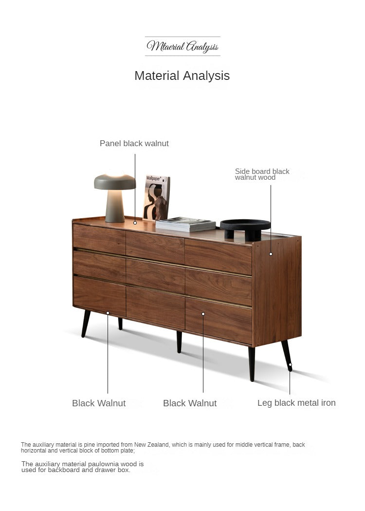 Black Walnut Solid Wood Cabinet Storage