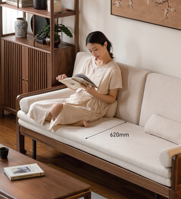 Black Walnut, Oak Solid Wood Foldable Sofa Bed.