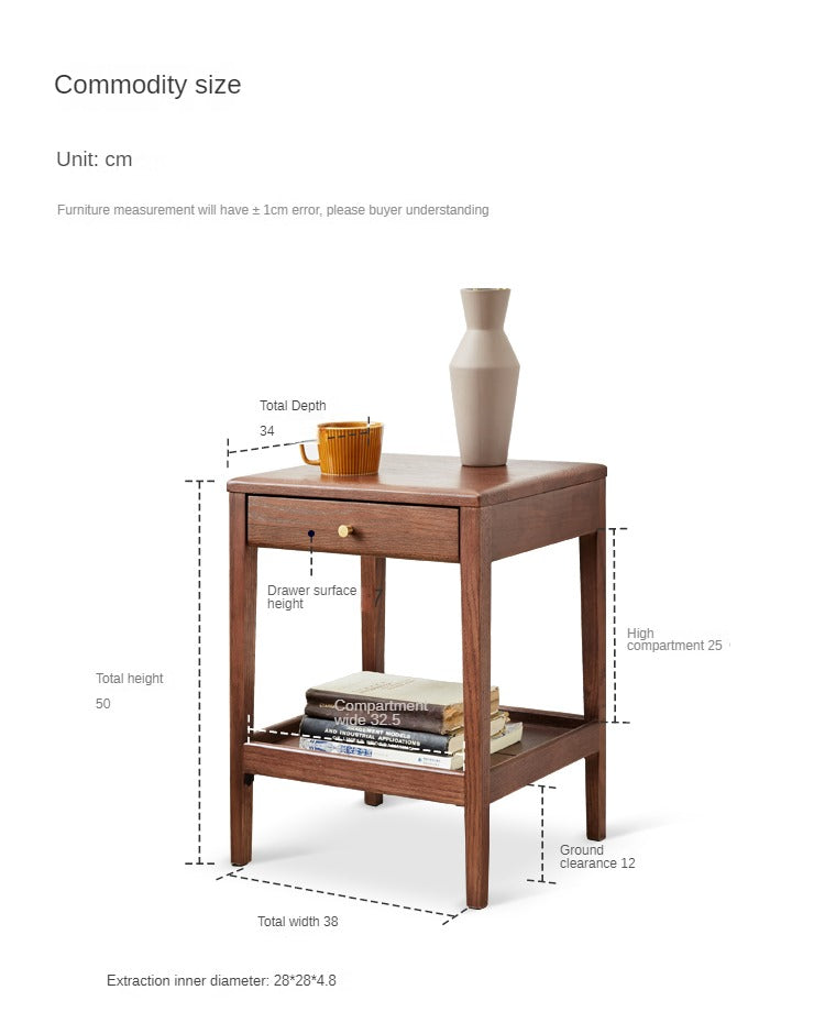 Black Walnut, Solid Rubberwood, Oak Solid Wood Side Cabinet
