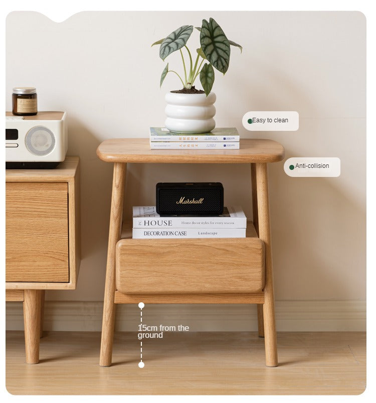 Oak, Beech Solid Wood Nightstand