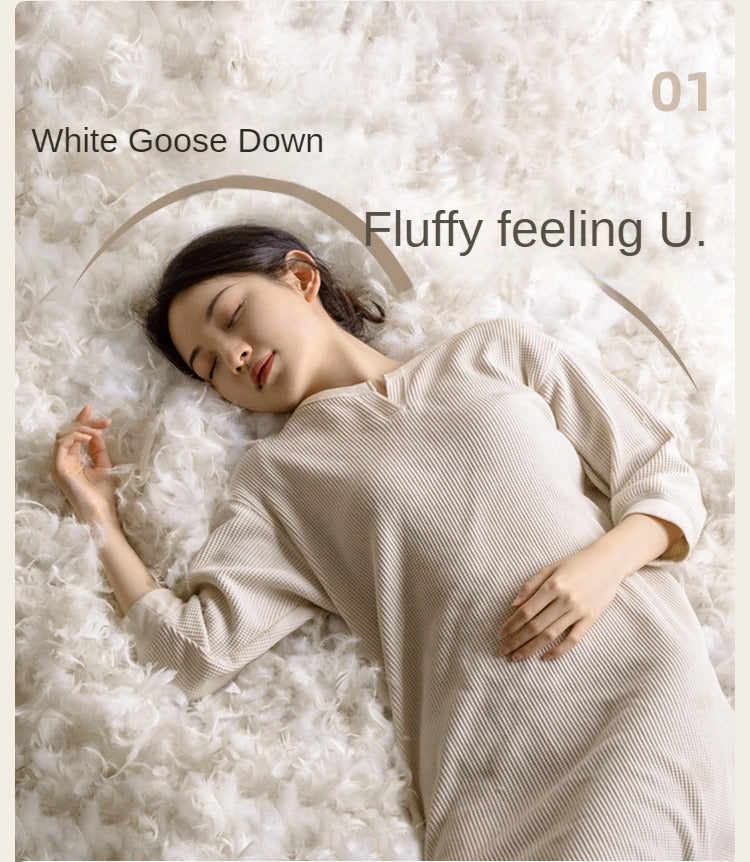 Down Fabric Sofa Cream Style.