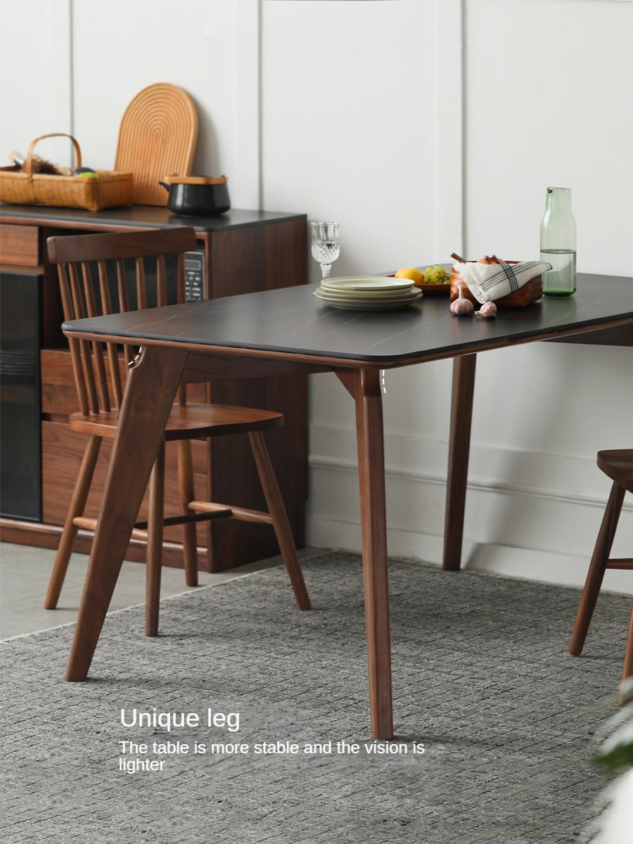Black Walnut Solid Wood Slate North American Dining Table