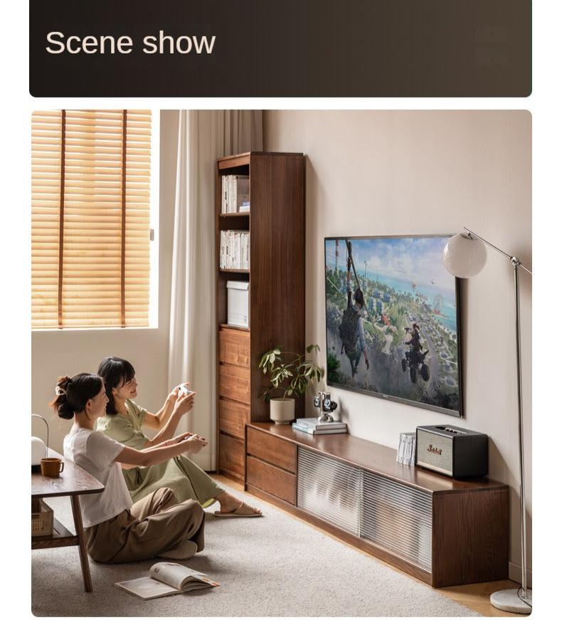 Oak, Solid Rubberwood TV Wall Cabinet.