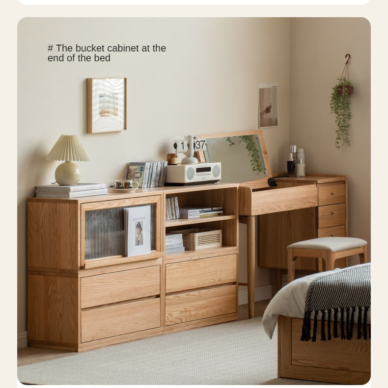 Oak, Ash Solid Wood TV Cabinet Modern Free Combination Storage Bookcases