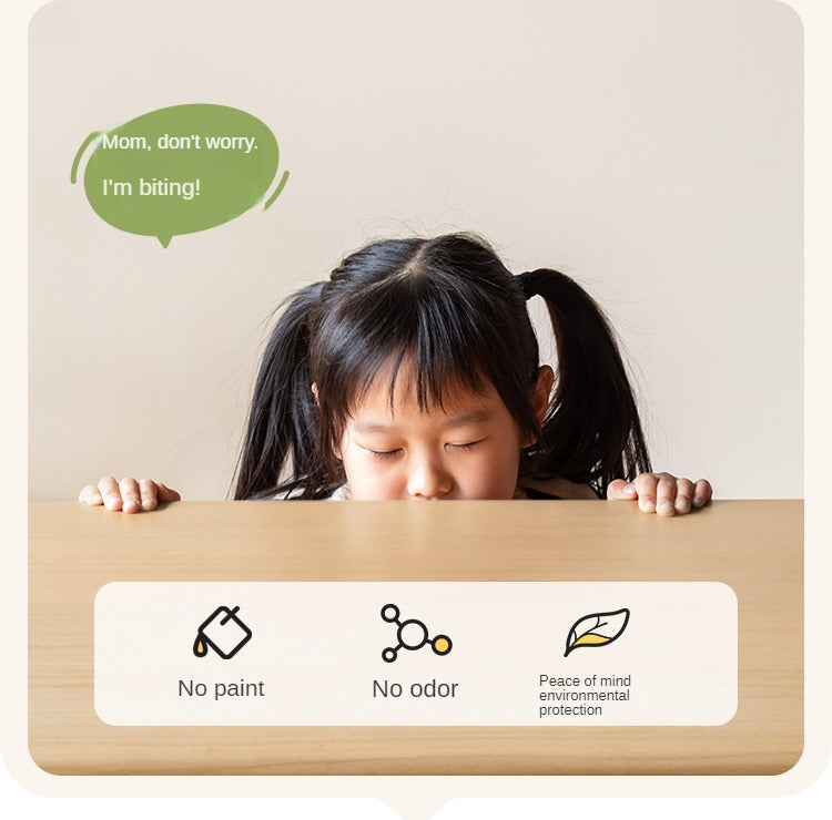 Poplar Solid Wood Children's Floor-standing Multi-layer Storage Rack.