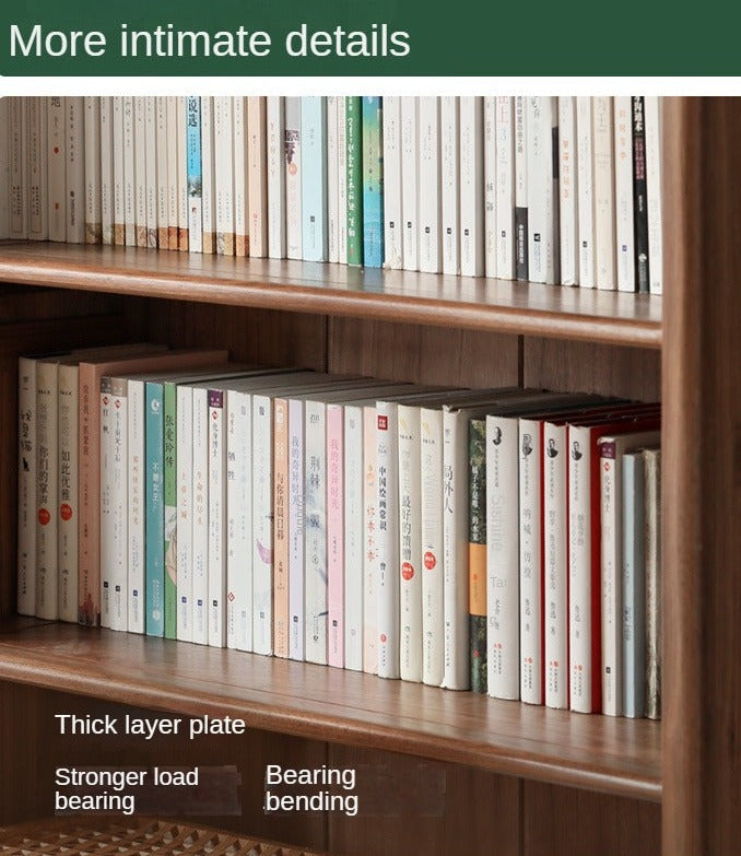 Black Walnut, Oak, Ash Solid Wood Bookcase Whole Wall Free Combination Bookshelf