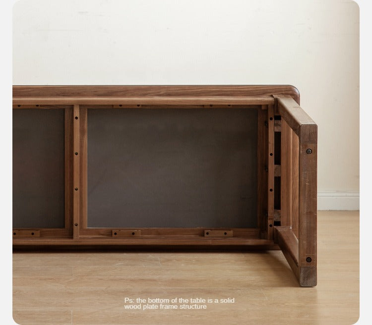 Rock slate Black Walnut Solid Wood Long Table "