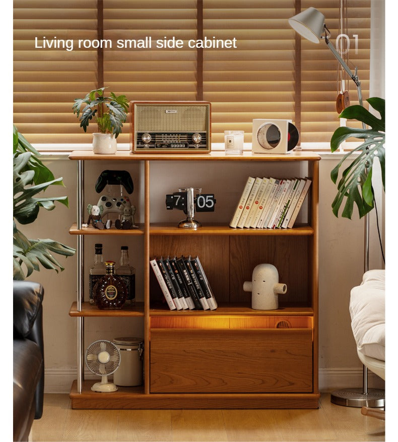 Cherry Solid Wood Retro Partition Bookcase.