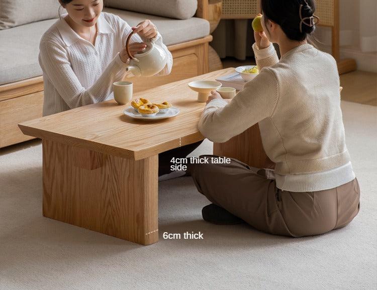 Ash, Birch, Oak Solid Wood Minimalist Square Japanese Style Tea Table