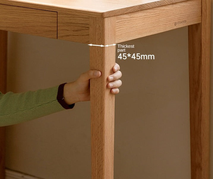 Solid Rubberwood, Oak Solid Wood Small Desk