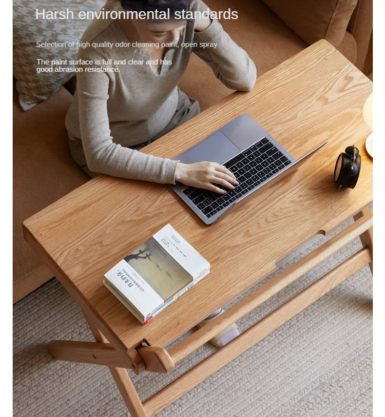 Oak solid wood modern folding table.