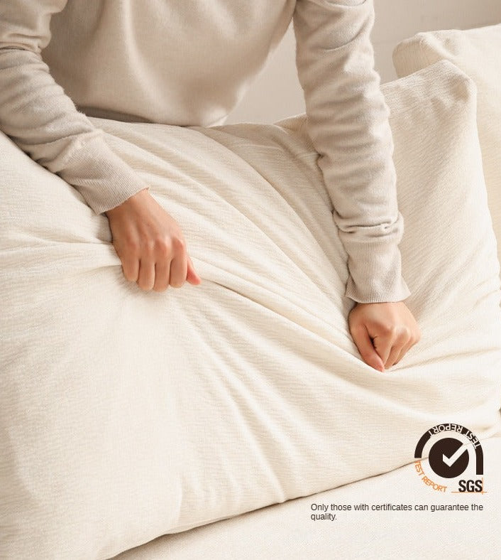 Fabric White Cream Style Down Sofa.