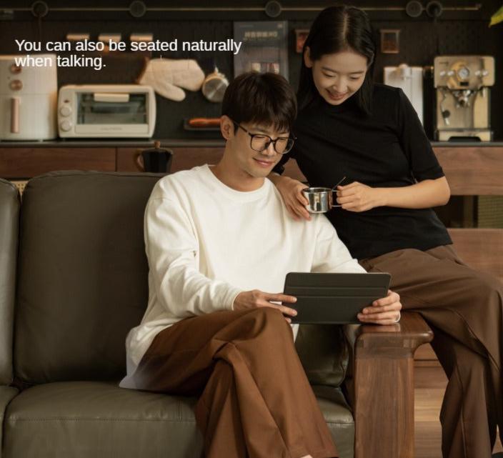 Black Walnut Solid Wood Modern Straight Sofa.