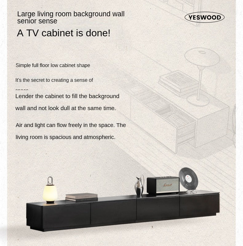 Solid RubberWood Floor Storage TV Cabinet.