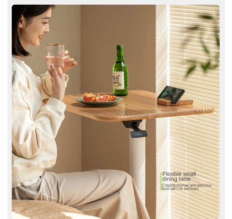 Oak, Ash Solid Wood Standing Desk Lifting Movable Side Table