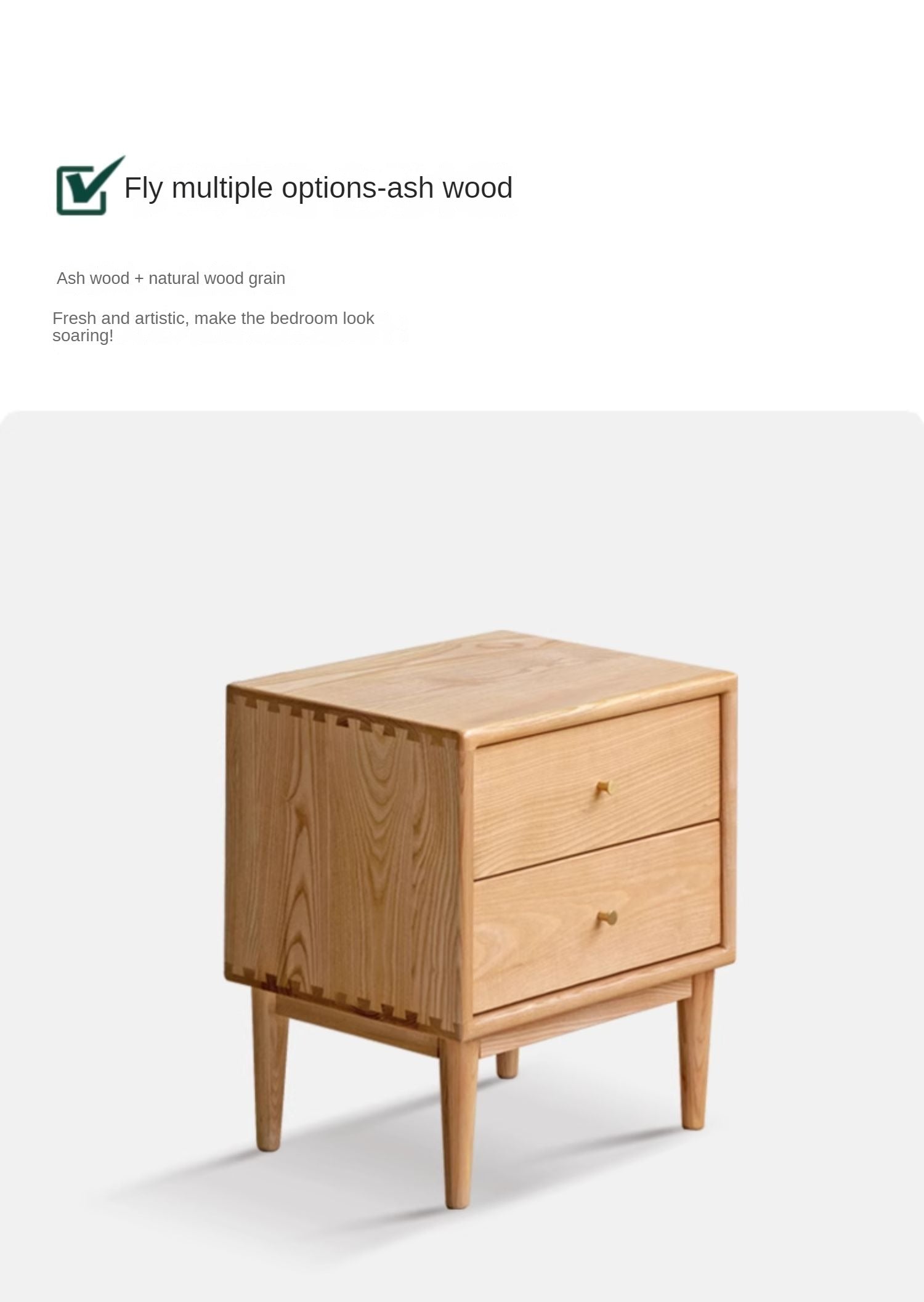 Beech, Oak, Ash solid wood Nightstand