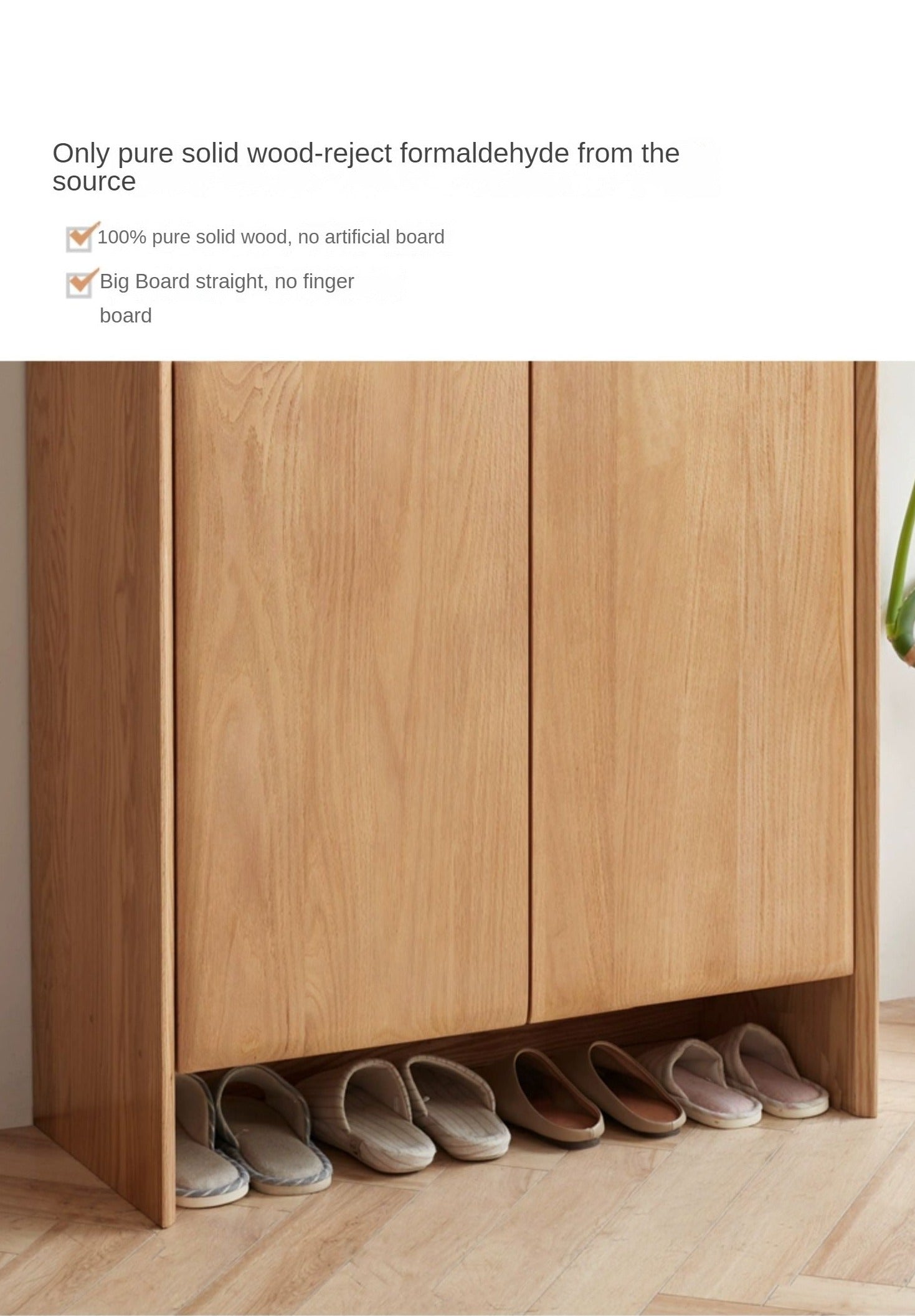 Oak Solid Wood Entrance Hall Cabinet Shoe Cabinet Integrated