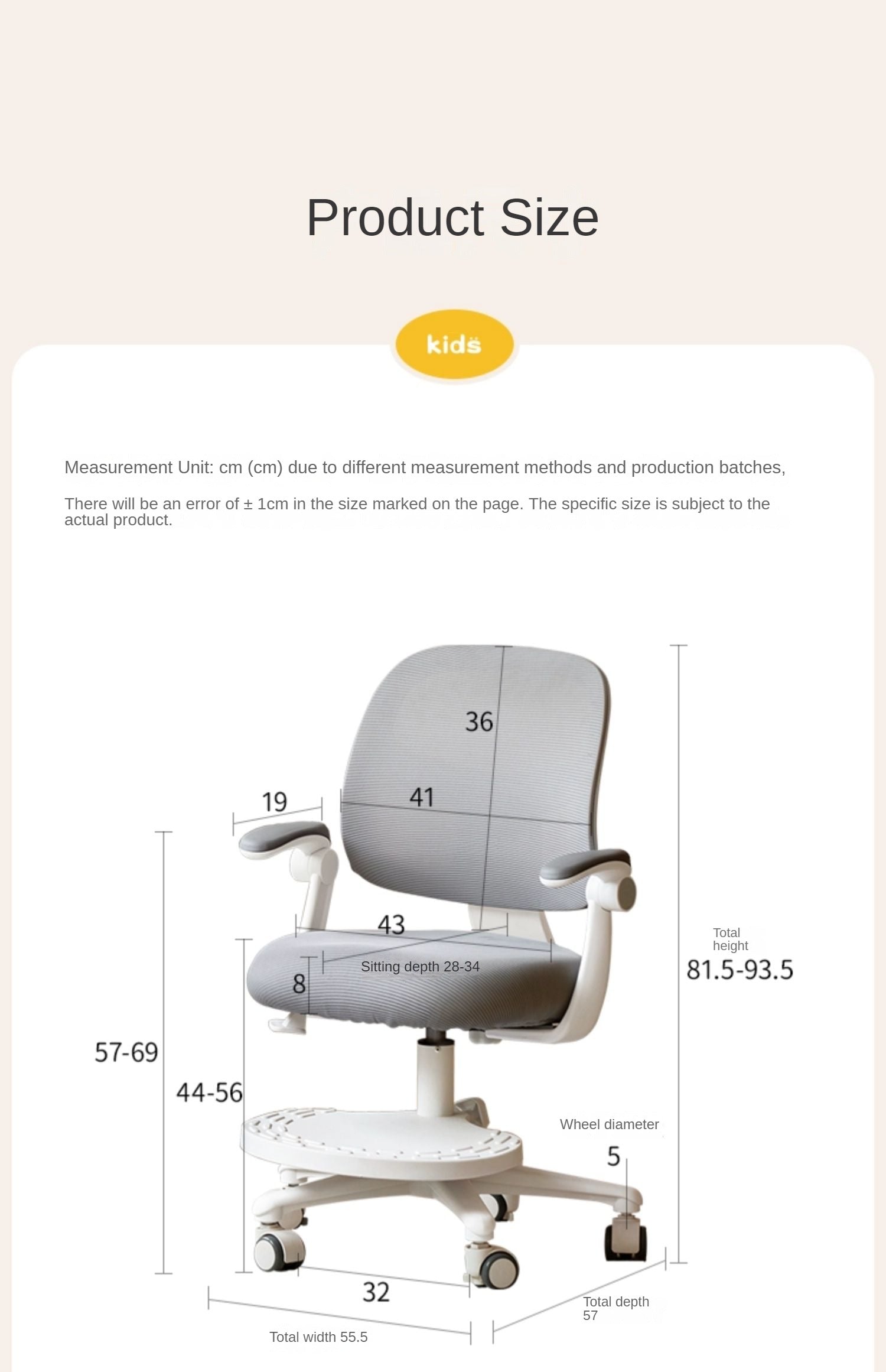 Children's Lifted and Adjusted Chair.