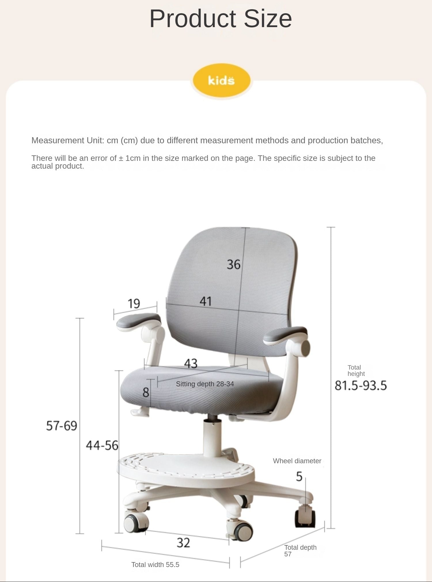 Kids Lifted and Adjusted Chair.