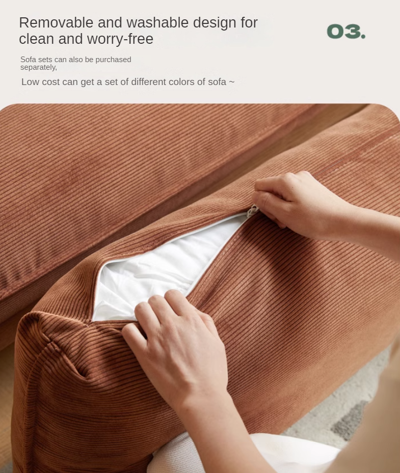 Oak Solid Wood Fabric Sofa.