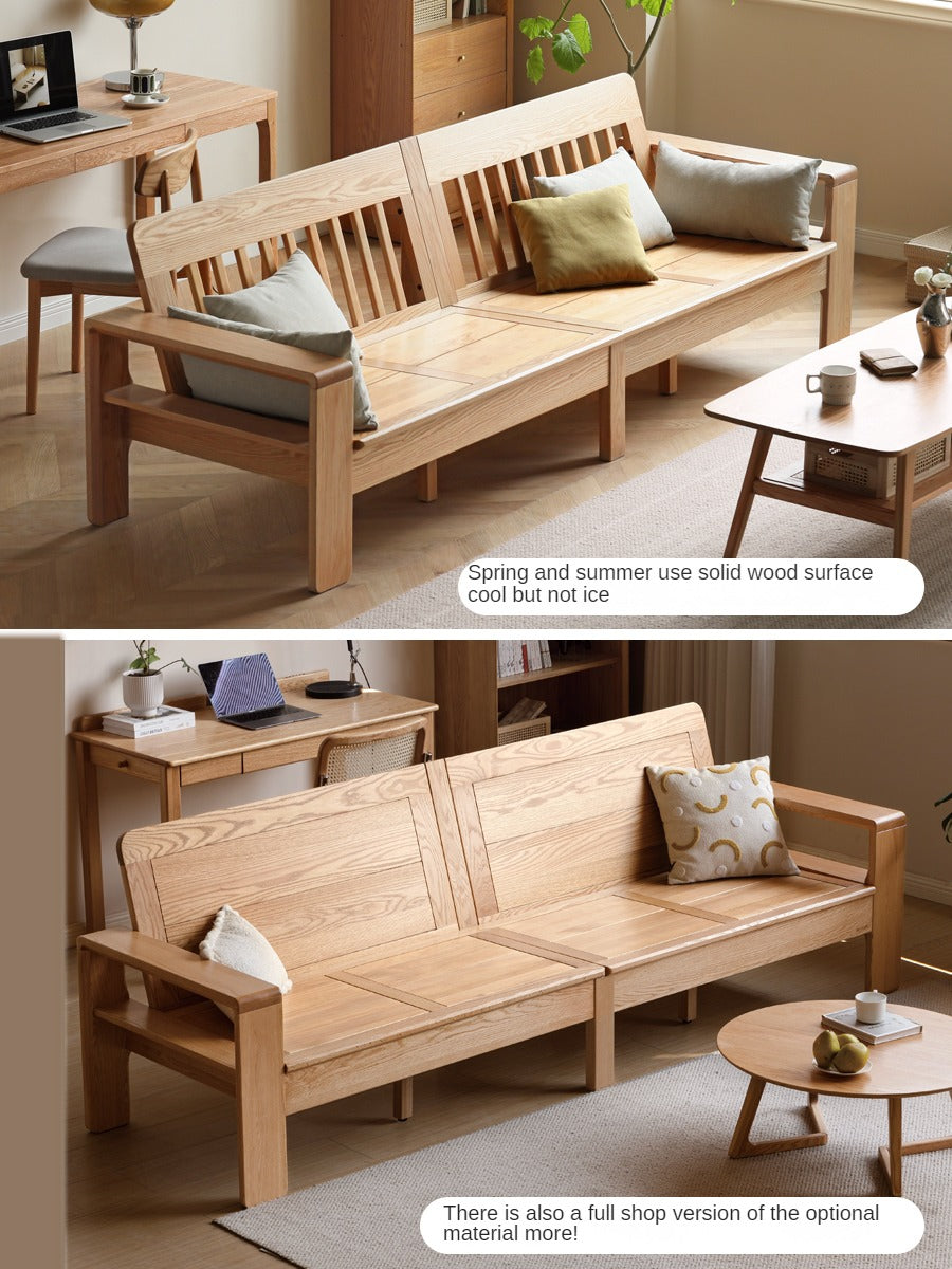Oak, Ash Solid Wood Modern Nordic Fabric Sofa.