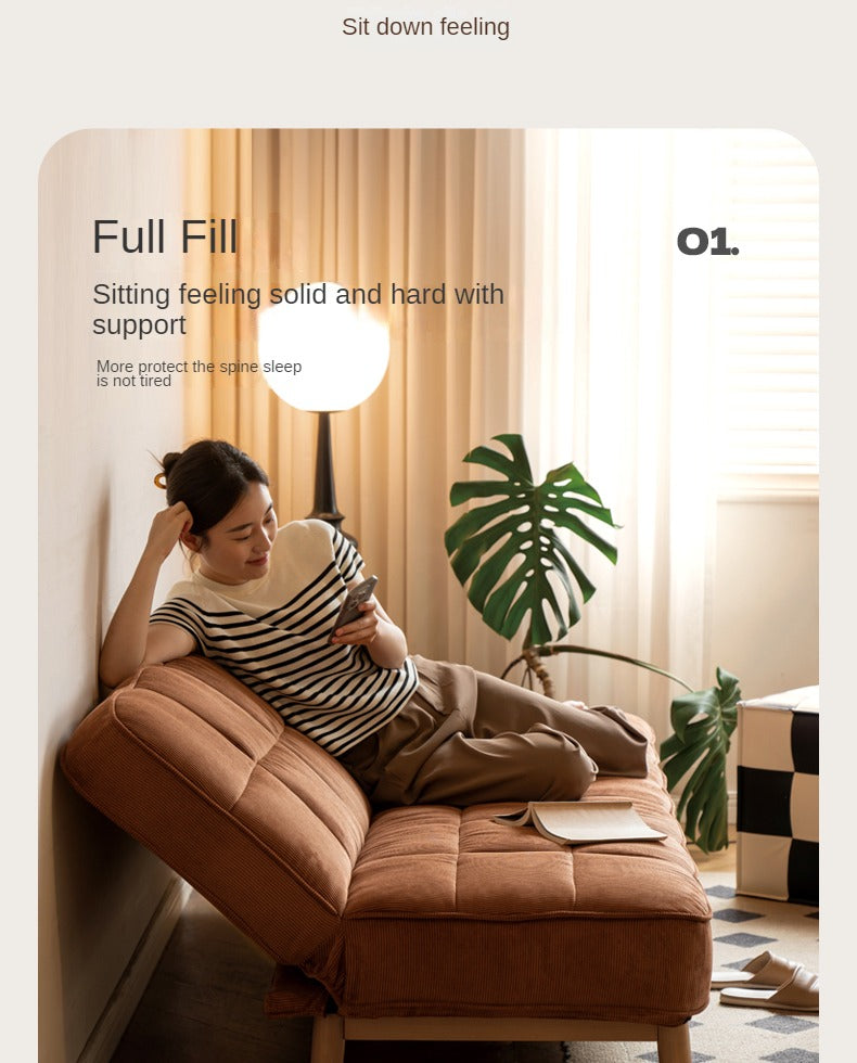 Fabric Sofa Antique Style Telescopic Dual-purpose Sofa.