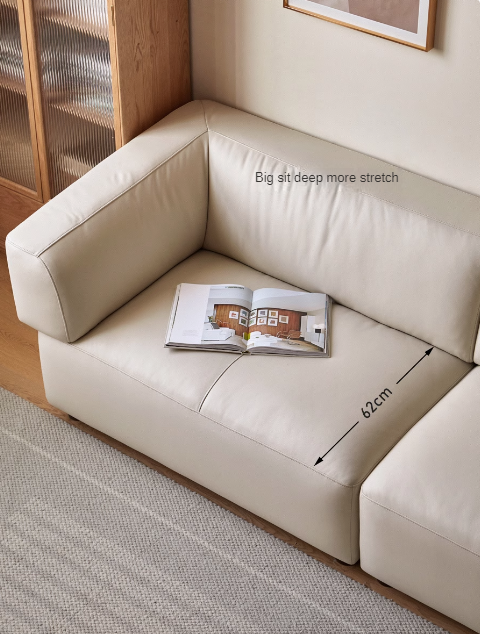 Technology Fabric Sofa Italian Light Luxury Tofu Block Sofa.