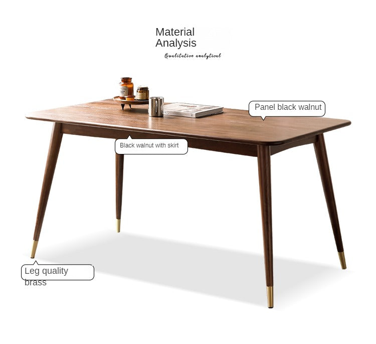 Black Walnut Solid Wood Light Luxori Dining Table